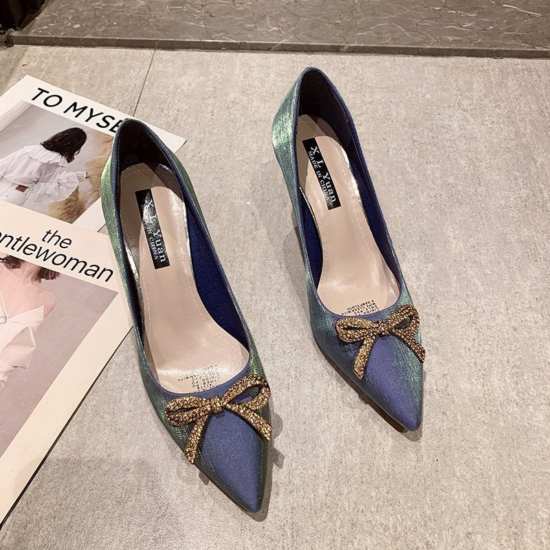 Szpilki Z Odkrytą Piętą I Kokardą Bordowe Derissa