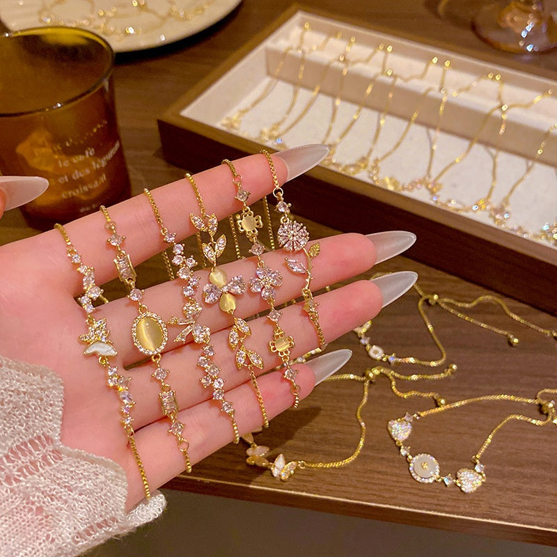 18k nie znikająca lekka luksusowa bransoletka z diamentami