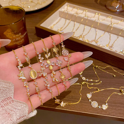 18k nie znikająca lekka luksusowa bransoletka z diamentami