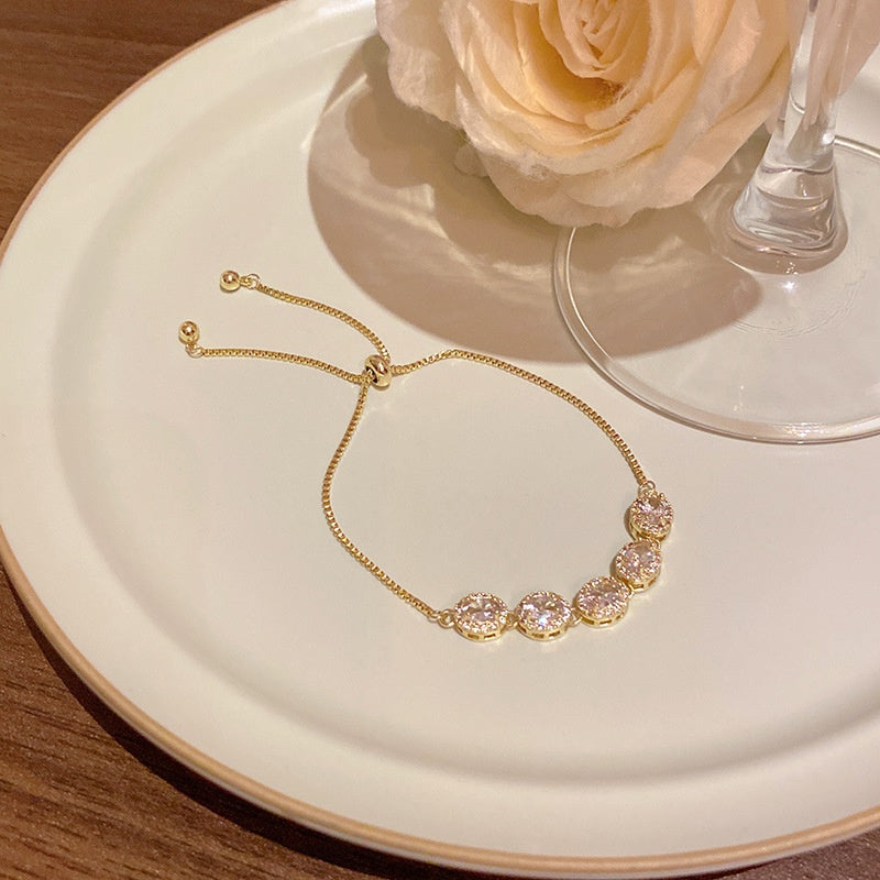 18k nie znikająca lekka luksusowa bransoletka z diamentami