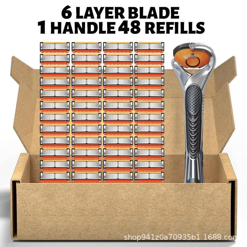 Zestaw wymiennych maszynek do golenia dla mężczyzn + uchwyt gratis – ultraostre ostrza ze stali nierdzewnej zapewniające gładkie golenie