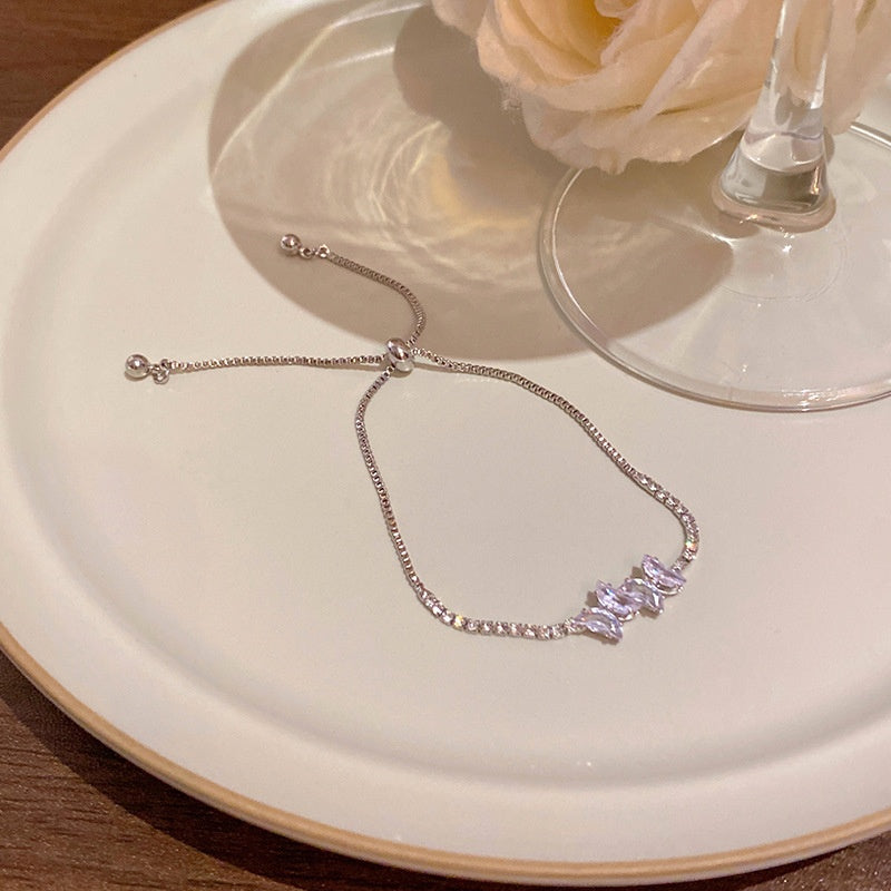 18k nie znikająca lekka luksusowa bransoletka z diamentami