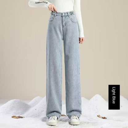 Dżinsy z wysoką talią i szerokimi nogami