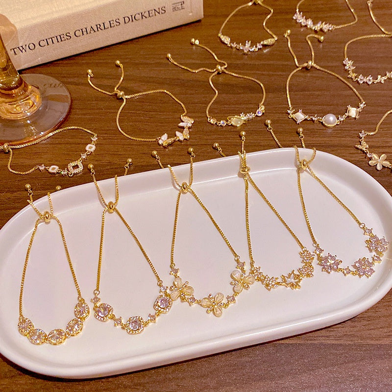 18k nie znikająca lekka luksusowa bransoletka z diamentami