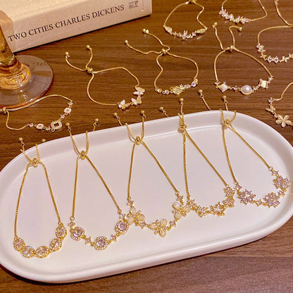 18k nie znikająca lekka luksusowa bransoletka z diamentami