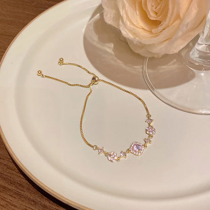 18k nie znikająca lekka luksusowa bransoletka z diamentami