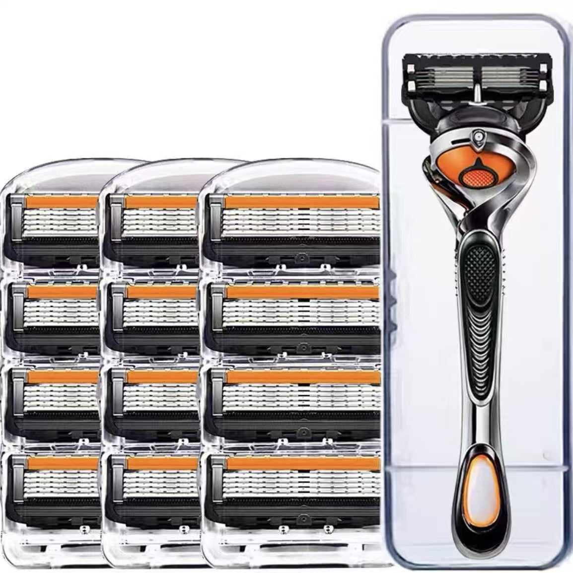 Zestaw wymiennych maszynek do golenia dla mężczyzn + uchwyt gratis – ultraostre ostrza ze stali nierdzewnej zapewniające gładkie golenie