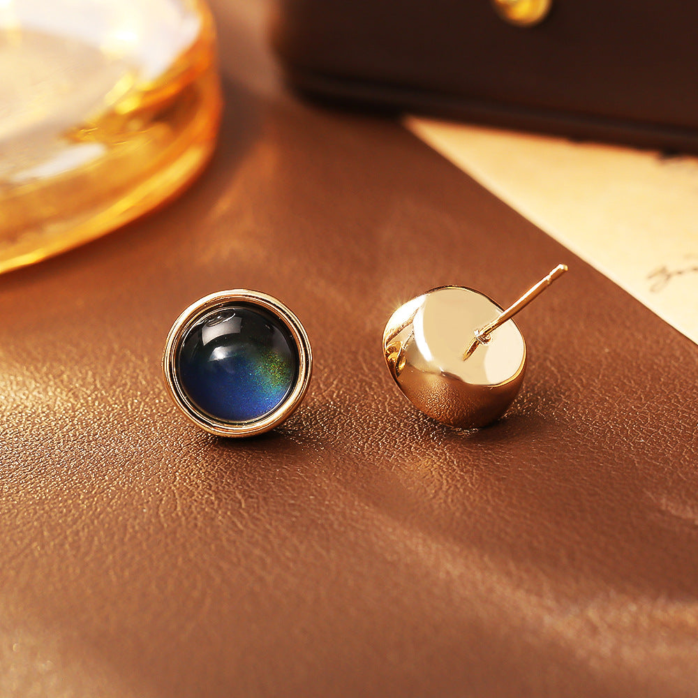 【Unikalny design】 Szalone miniaturowe serce z 925 srebra z pokryciem złota w kolorze morza