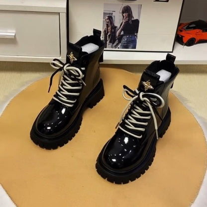 [Ta sama gwiazda]Gruba Podłoga Zwiększenie Buty Martin