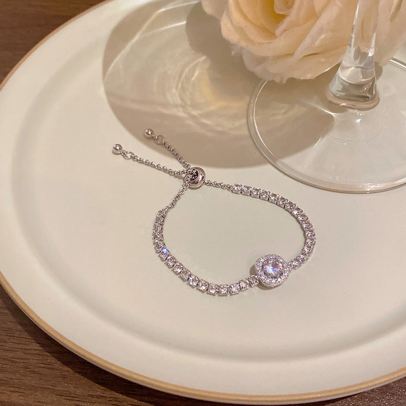 18k nie znikająca lekka luksusowa bransoletka z diamentami