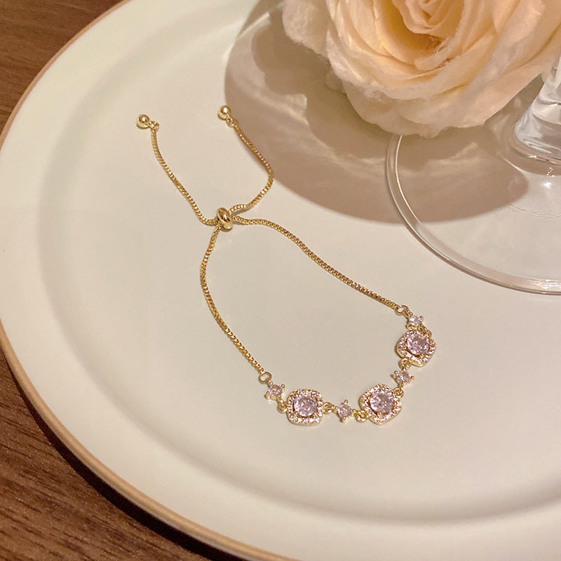 18k nie znikająca lekka luksusowa bransoletka z diamentami