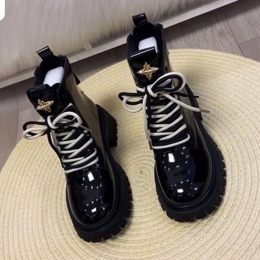 [Ta sama gwiazda]Gruba Podłoga Zwiększenie Buty Martin