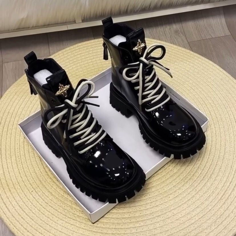 [Ta sama gwiazda]Gruba Podłoga Zwiększenie Buty Martin