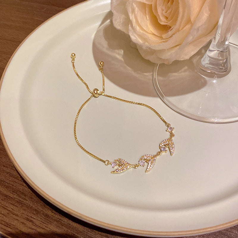 18k nie znikająca lekka luksusowa bransoletka z diamentami