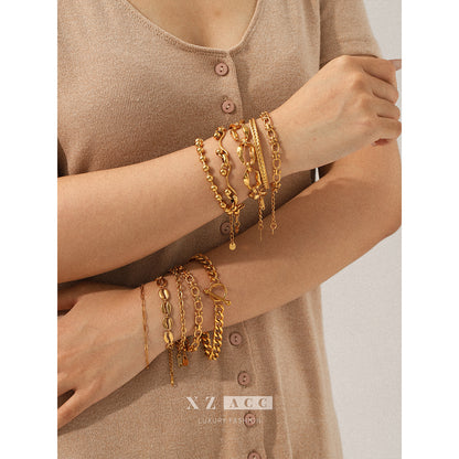 【Styl europejski i amerykański w klimacie ins】 Rękojeść z wydajnością 18k złoto z półświatła