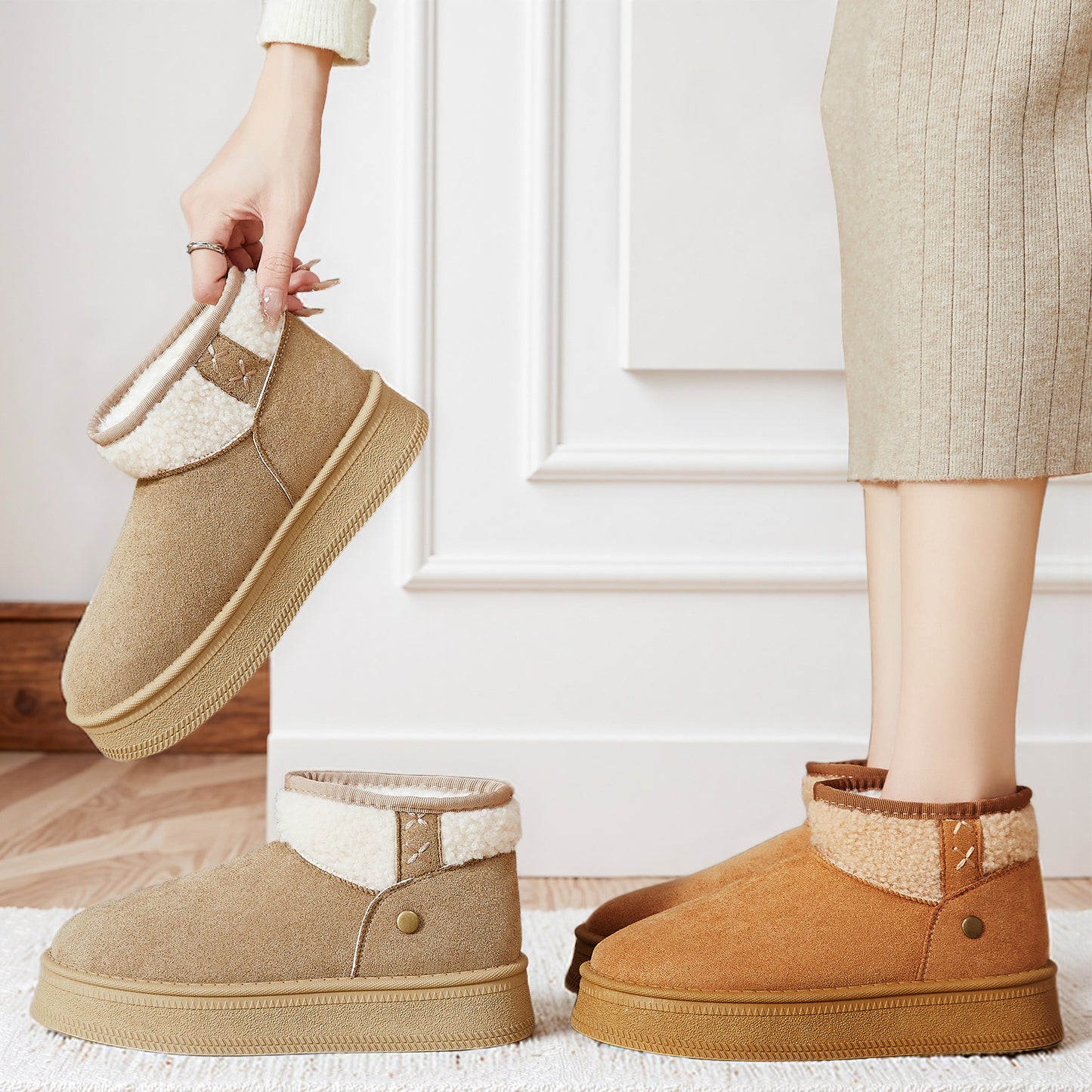 Damskie modne ciepłe buty śnieżne