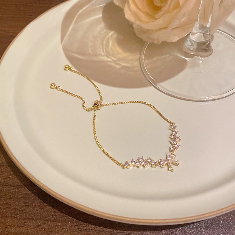 18k nie znikająca lekka luksusowa bransoletka z diamentami