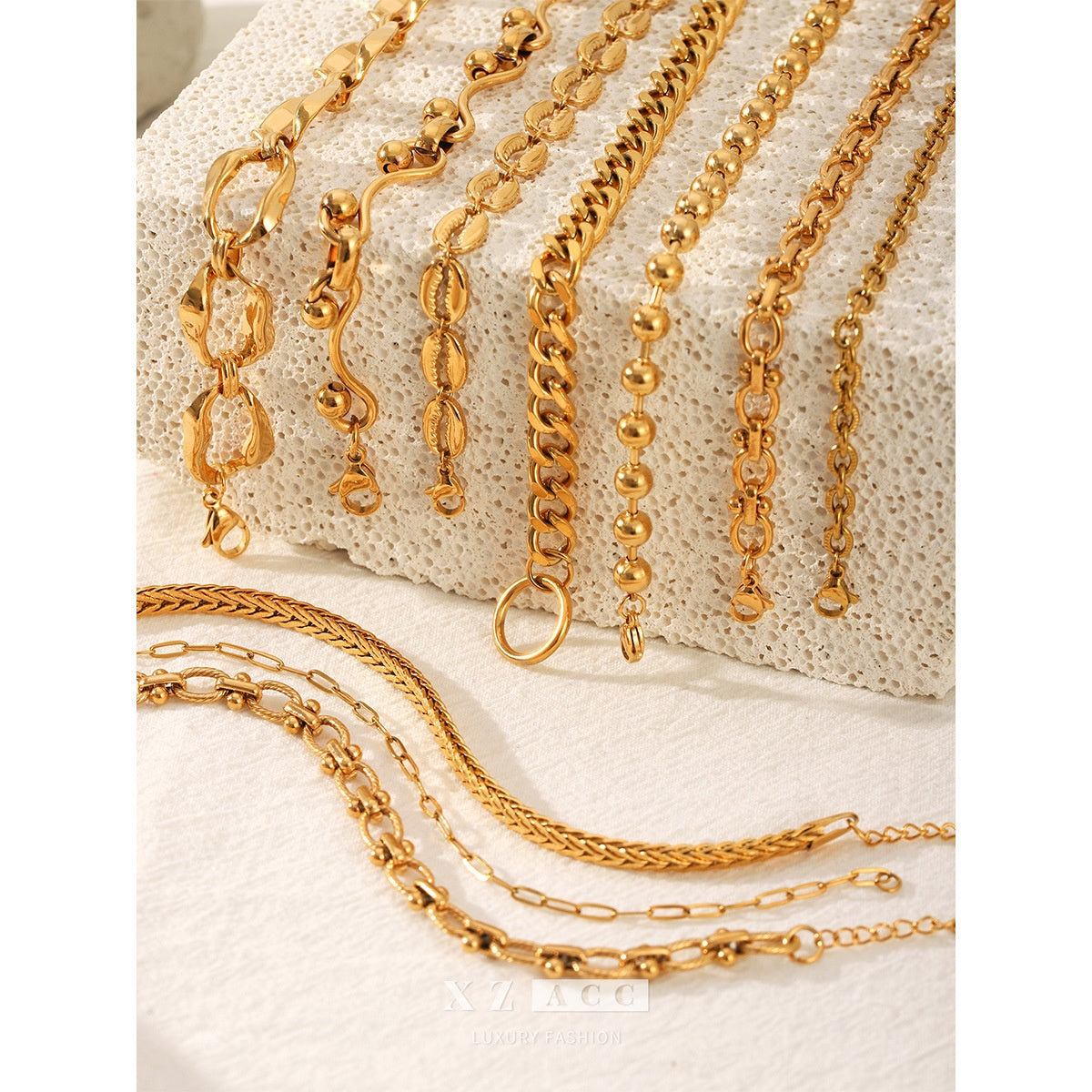 【Styl europejski i amerykański w klimacie ins】 Rękojeść z wydajnością 18k złoto z półświatła