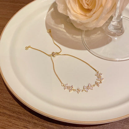 18k nie znikająca lekka luksusowa bransoletka z diamentami