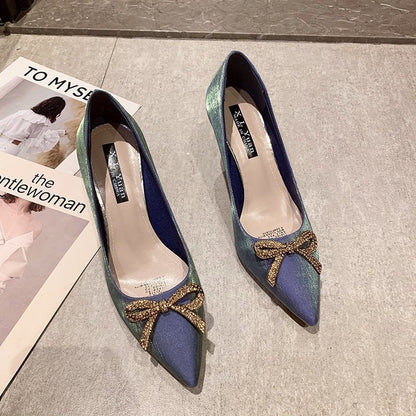 Szpilki Z Odkrytą Piętą I Kokardą Bordowe Derissa