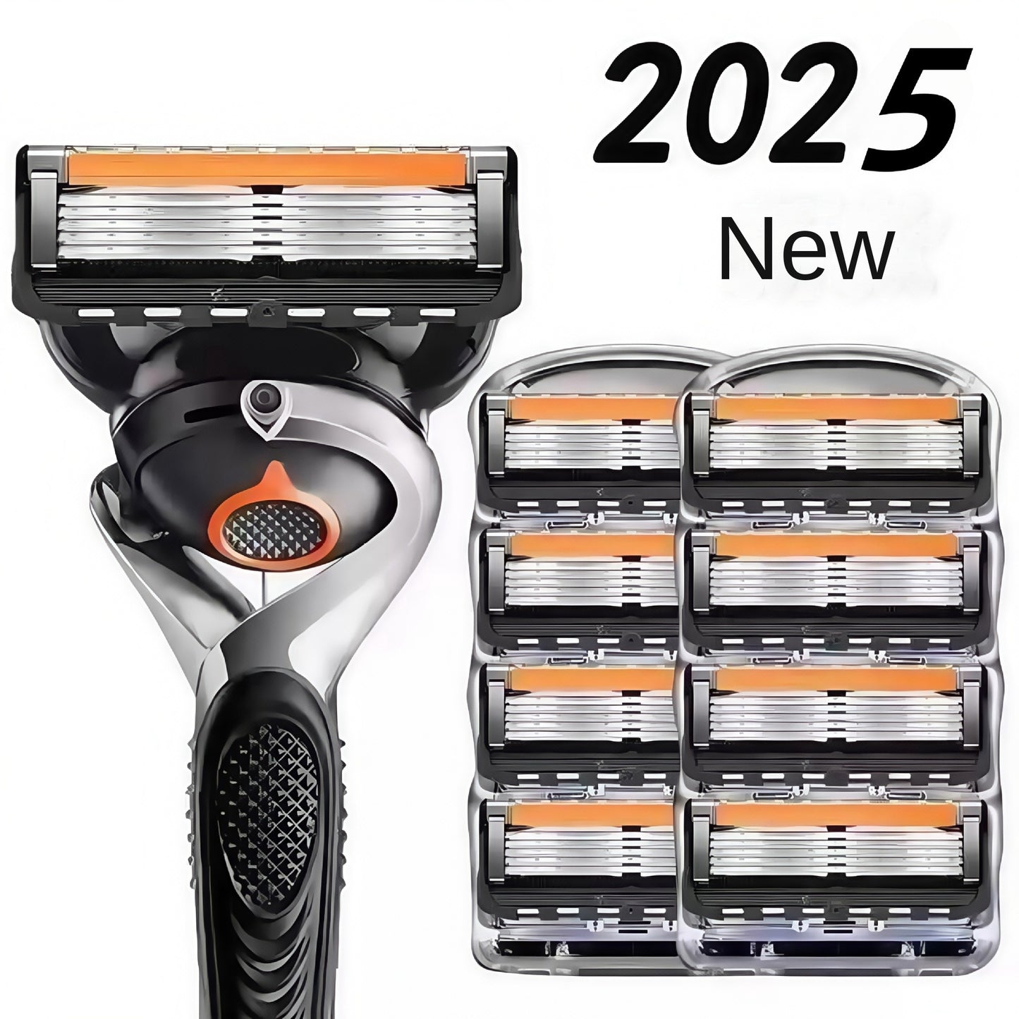 Zestaw wymiennych maszynek do golenia dla mężczyzn + uchwyt gratis – ultraostre ostrza ze stali nierdzewnej zapewniające gładkie golenie